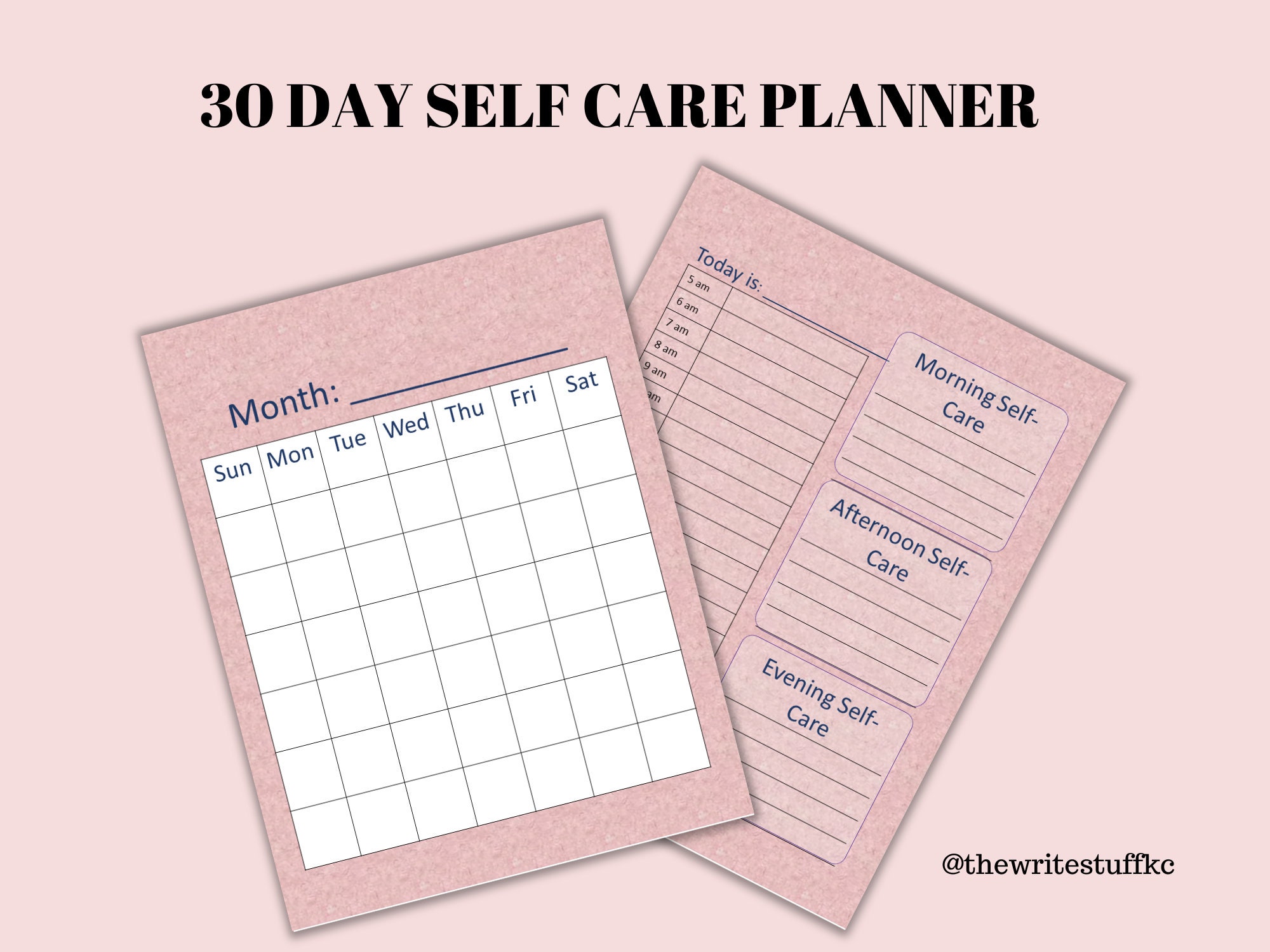 Self Care Planner Printable, Letter, Digital Tracker, 30 Day Undated ...