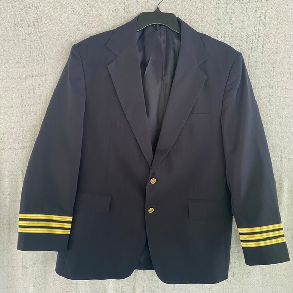 Vintage Tally-Ho Navy/Gold Pilot Blazer 43R