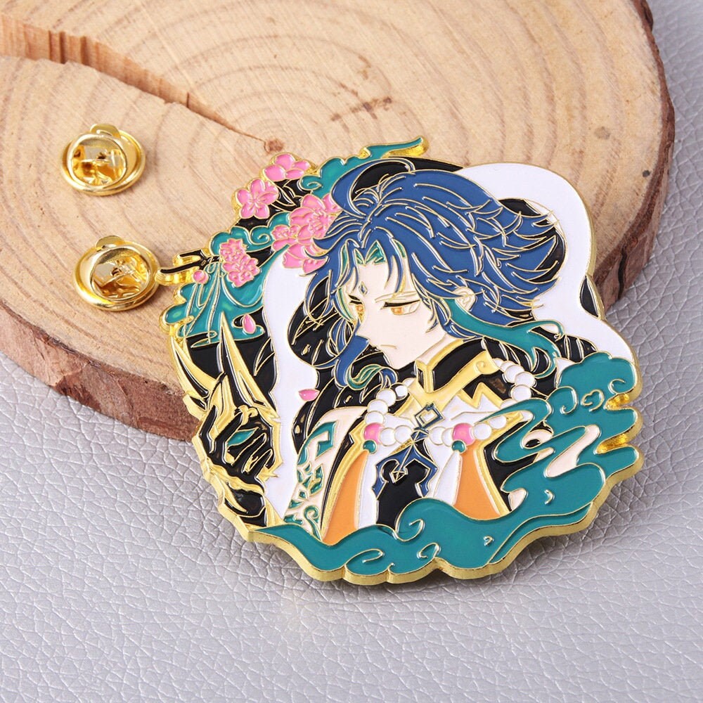 Genshin Impact Enamel Pins, Ganyu/Venti/Keqing/Xiao