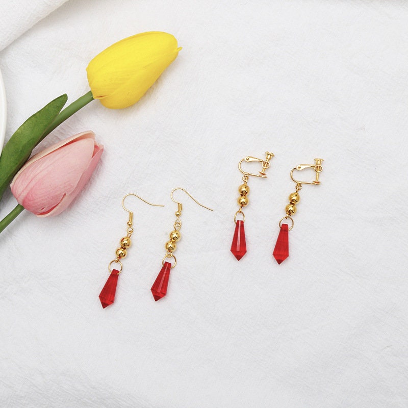 Genshin Impact Childe Tartaglia Fatui Earrings, Ear Hook/Clip, Anime …