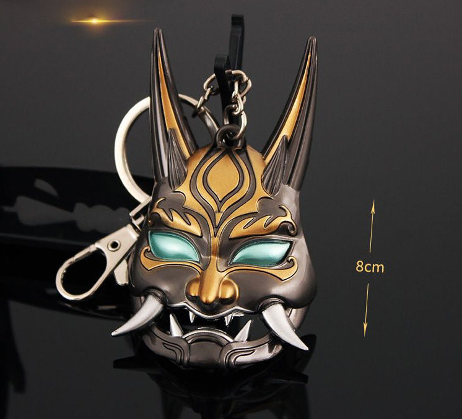 Genshin Impact Keychain Metal Genshin Xiao Mask Keychain Etsy