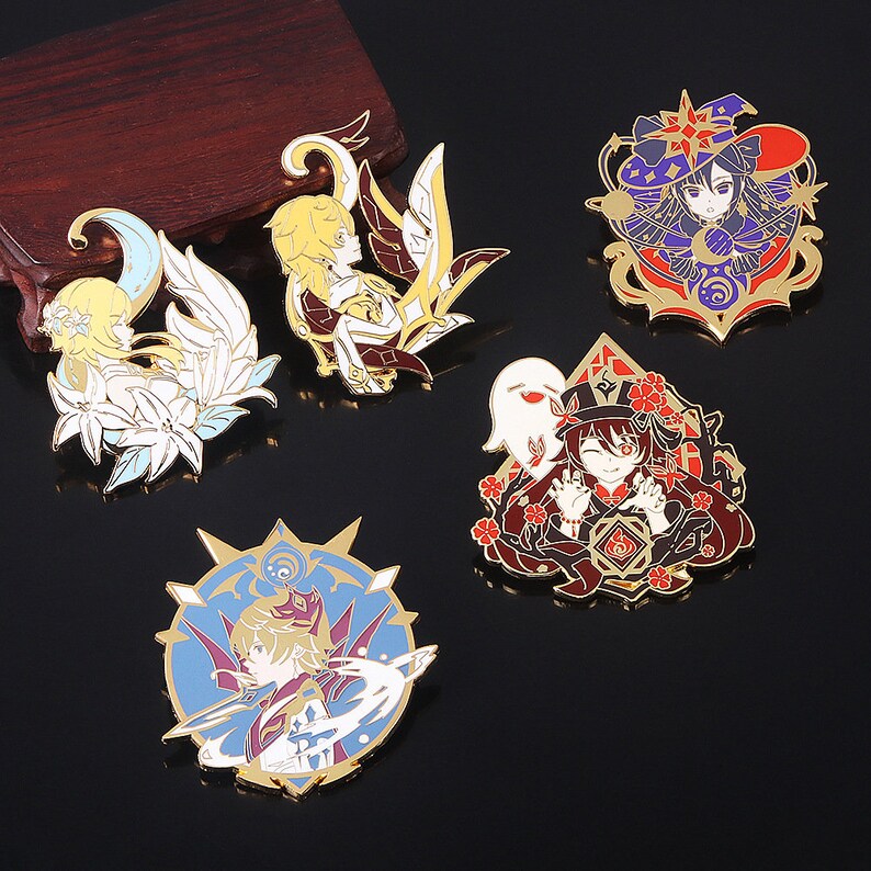 Genshin Impact Enamel Pins Childe/Mona/Hutao/Kong/Ying Enamel | Etsy