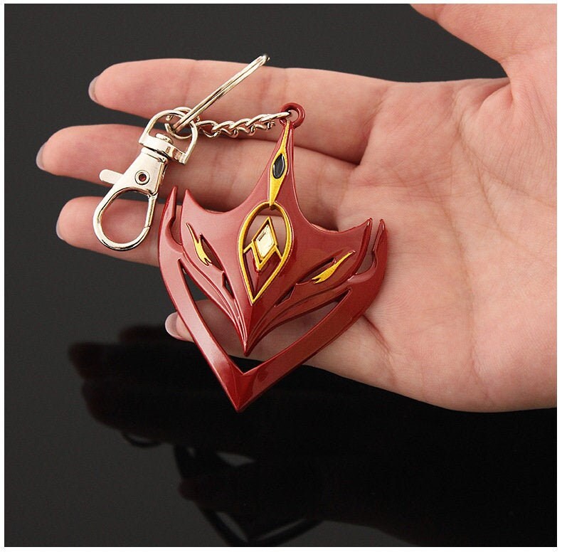 Genshin Impact Keychain Metal, Genshin Childe Mask Keychain