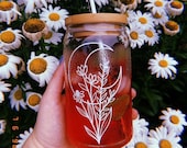 Floral Moon, Beer Can Cup, Iced Coffee Glass, Iced Coffee Cup