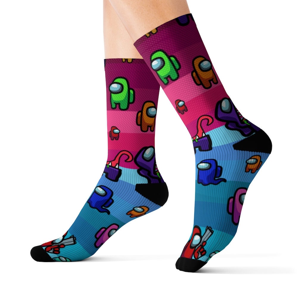 Among Us Socks Imposter Among Us Sublimation Socks Etsy