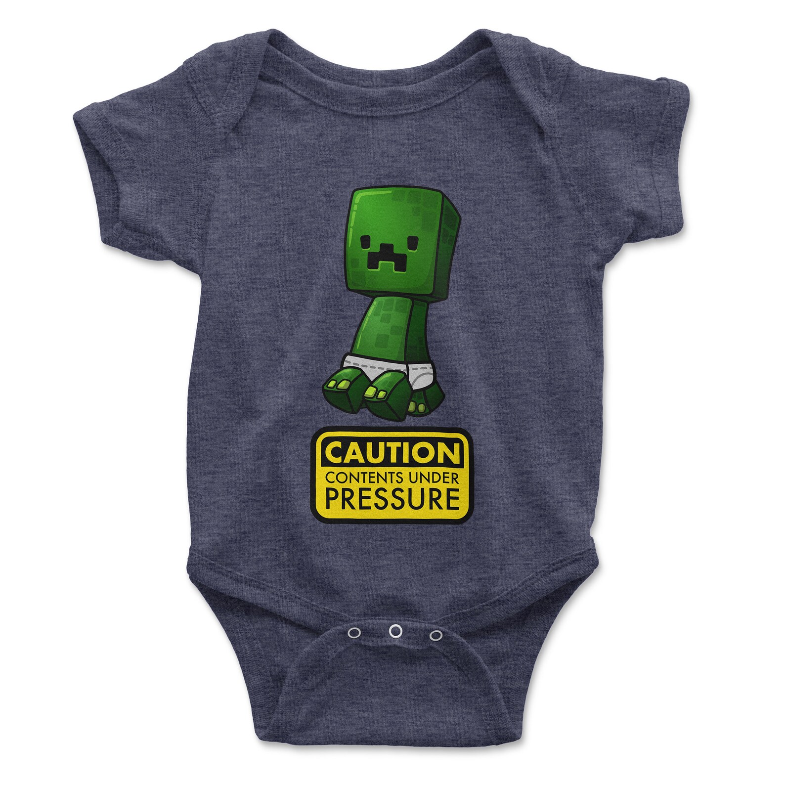 Baby Creeper Minecraft Onesie Explosive Diaper Warning Infant Etsy