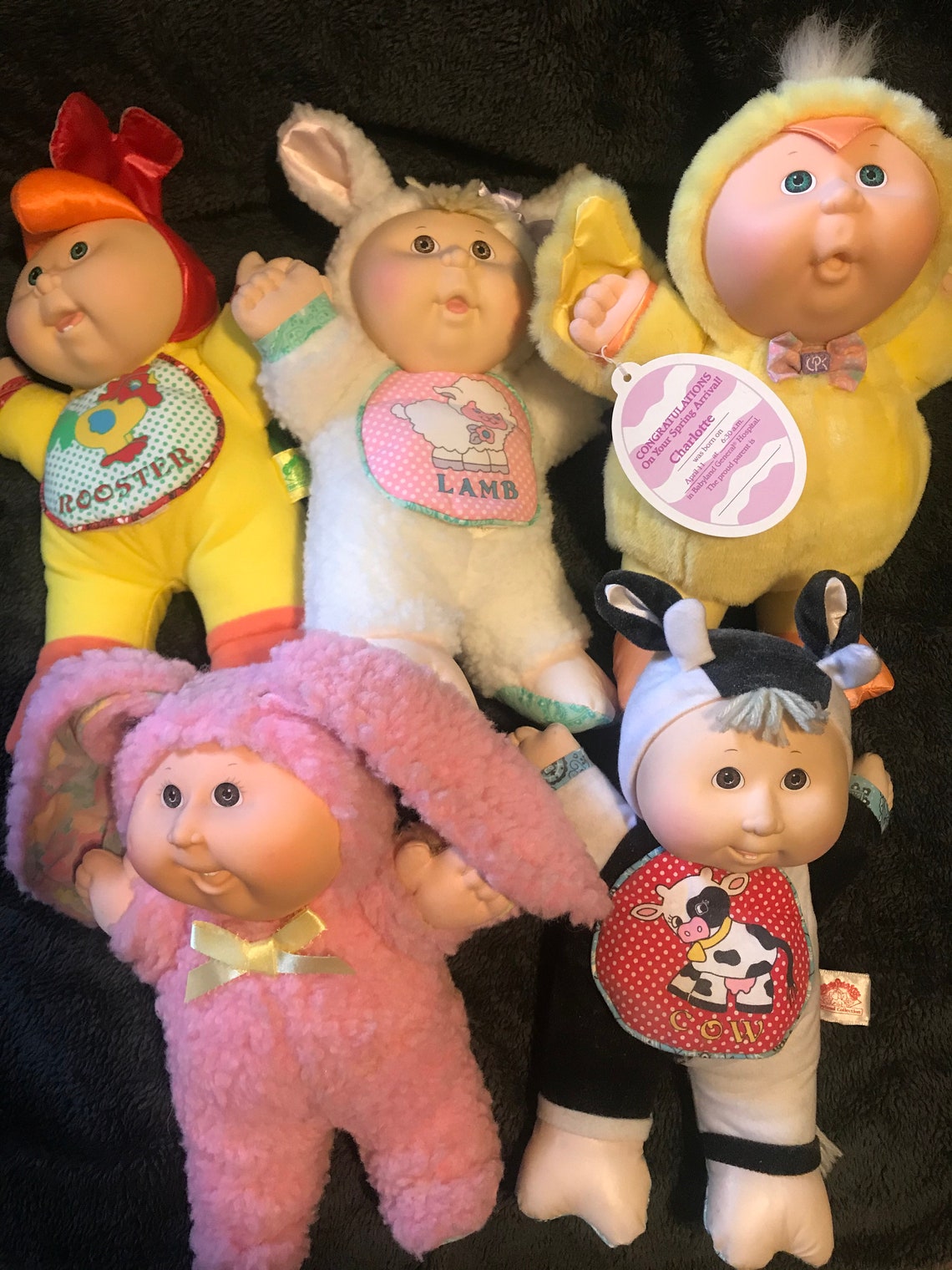5 Cabbage Patch Kids Babyland Dolls Bunny Rabbit Floral Ears Etsy