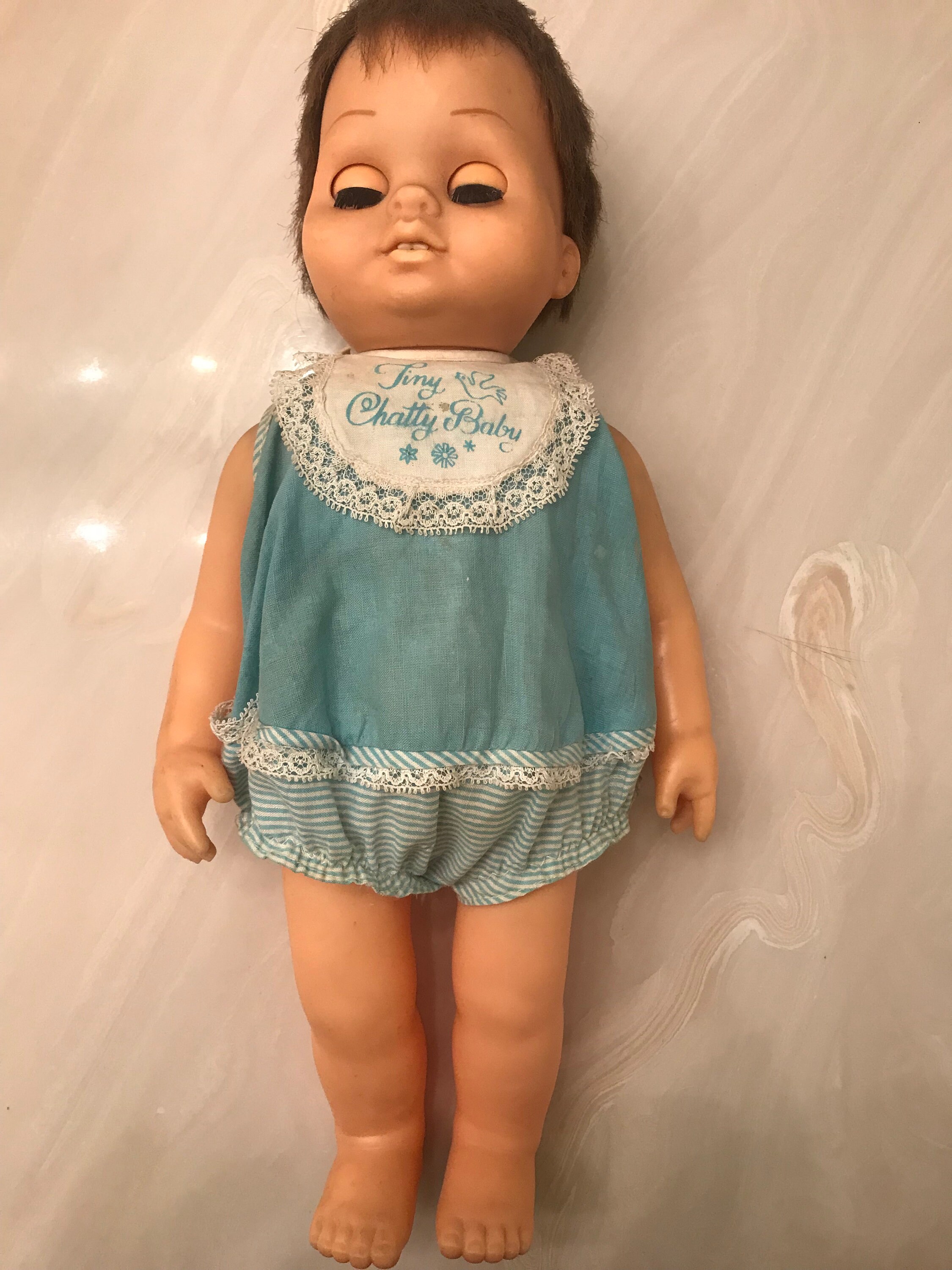 Tiny Chatty Cathy Baby Doll Pull String Rooted Hair Original