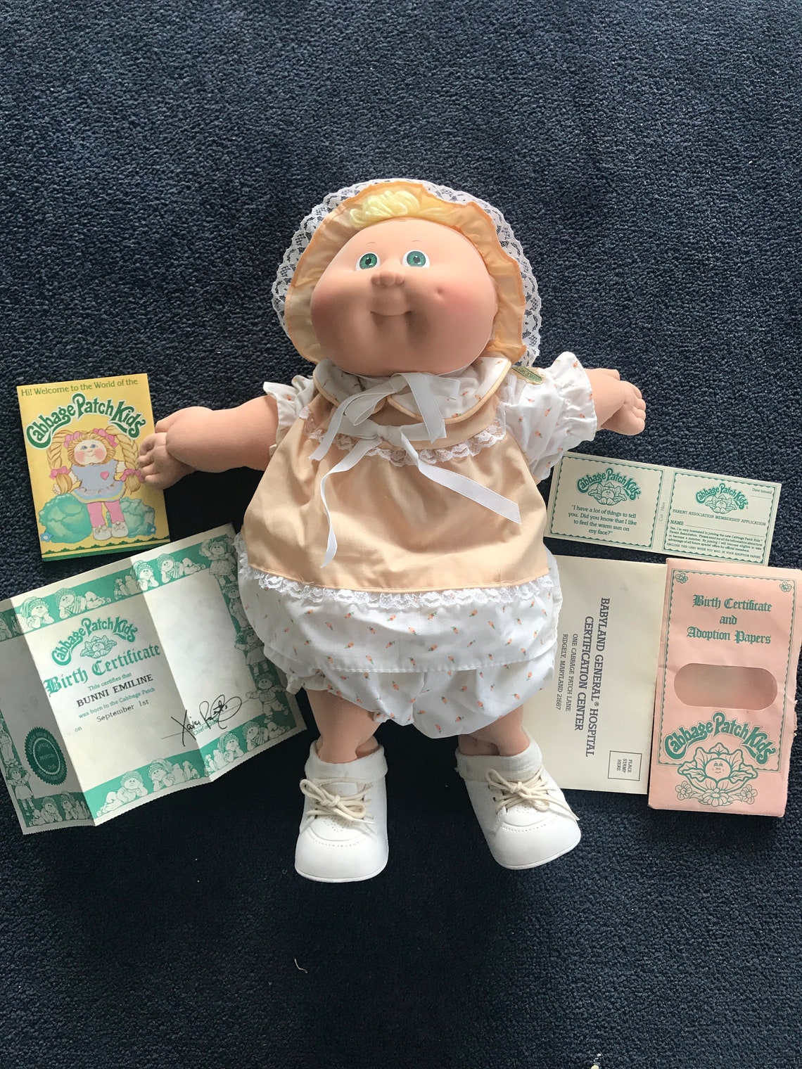 Vintage Cabbage Patch Doll Birth Certificate by Xavier Roberts Etsy