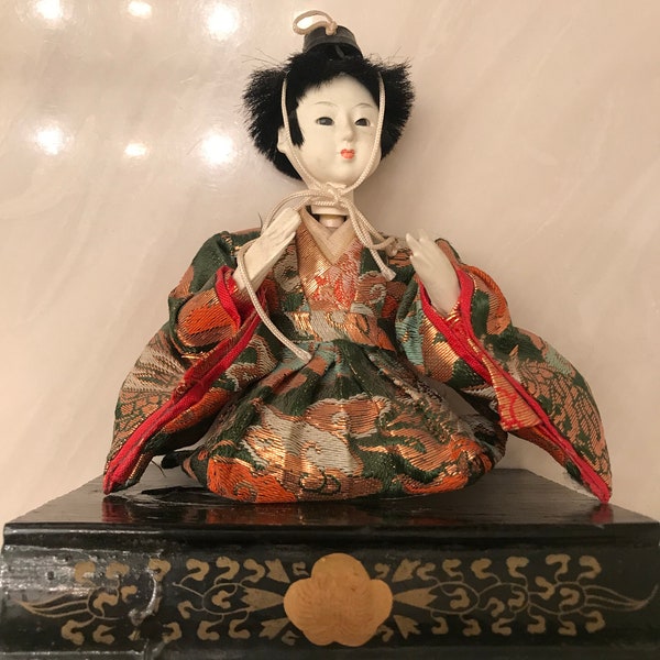 Taishi Girls Day festival Ningyo Gofun Doll Japan figure Hina Matsuri Japanese Traditional seated kimono court