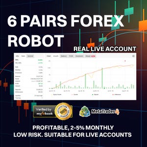 6 pairs FOREX robot PROFITABLE for live account - verified by MYFXBOOK - 2-5%