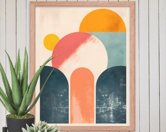 Rise and Shine Minimalist Art Wood Framed Print