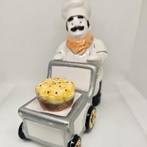 ヴィンテージ 2 ピース パティシエとカート、塩コショウ入れセット