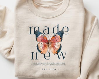 Christian Butterfly Sweatshirt, Jesus Christian Gift For Women, Jesus Lover Gift, Bible Verse Sweatshirt, Trendy Faith Apparel Gift