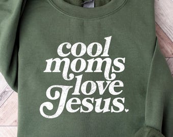 Cool Moms Love Jesus Comfort Colors T-Shirt, Christian Mom Tee, Praying Mama Shirts, Faith Based T-Shirt, Faithful Shirt, Religious Mom Tee