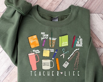 Teacher Life Sweatshirt, Teacher Shirt, Gift For Teacher, Back to School Sweatshirt, Teacher Motivational Shirt, Teacher Sweatshirt