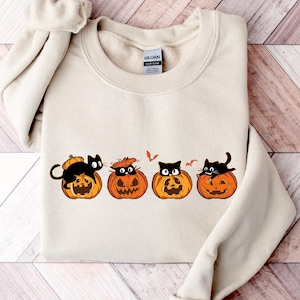 Halloween Cat Shirt, Cat Lover Shirt, Halloween Cat Shirt, Cute Cat Halloween Shirt, Halloween Gift, Pumpkin Shirt, Black Cat TShirt