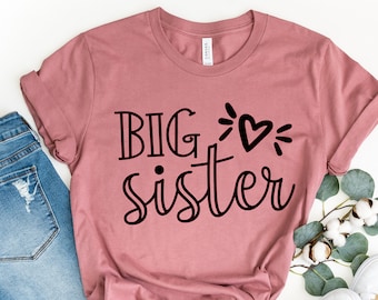 Big Sister Shirt, Pregnancy Announcement Shirt, Baby Reveal Shirt, Big Sister Announcement, Gifts For Big Sis, Baby Shower Gift
