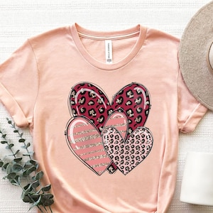 Leopard Heart Valentines Shirt,Plaid Valentines Day Shirt,Valentines Day Shirts For Woman,Heart Shirt,Valentines Day Gift,Cute Valentine Tee