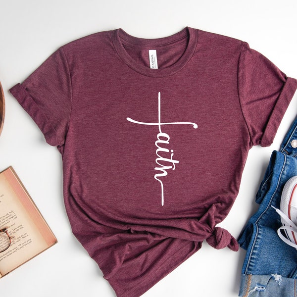 Faith Shirt, Faith Cross Shirt, Christian Gift, Faith Gift, Christian Shirts , Love and Grace Shirt, Faith Cross, Vertical Cross