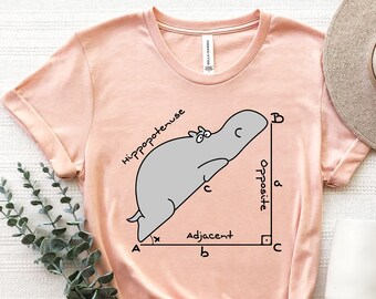 Funny Math Teacher T Shirt, Funny Hippopotenuse Shirt, Teacher Shirt, Geometry Teacher Gift, Gift for Teacher, Geometry Nerd Gift