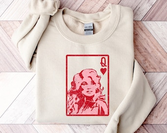 Queen of Hearts Shirt, Valentine Play Cards Sweatshirt, Queen of Hearts Sweatshirt, Retro Graphic Tee, Shirt Mothers Day Gift