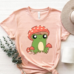Frog Mushroom Shirt, Kawai Frog Shirt, Dancing Frog Toad Demons With Bells, Japanese Art T Shirt, Gift For Women, Best Movie Shirt