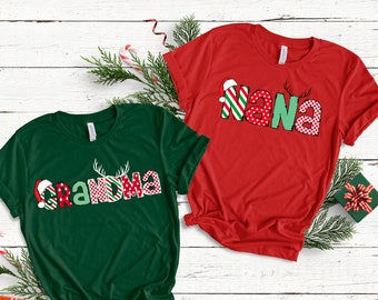 Grandma Christmas Shirt, Nana Christmas Shirt, Grandchild Gift, Christmas Party Shirt, Family Matching Shirt, Christmas Gift for Family