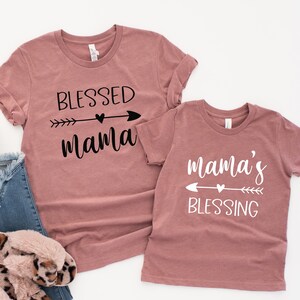 Blessed Mama Mama's Blessing Shirt, Matching Mother Daughter Shirts, Mommy And Me, Mama Mini Matching Shirt, New Mom Shirt,Mothers Day Gift,