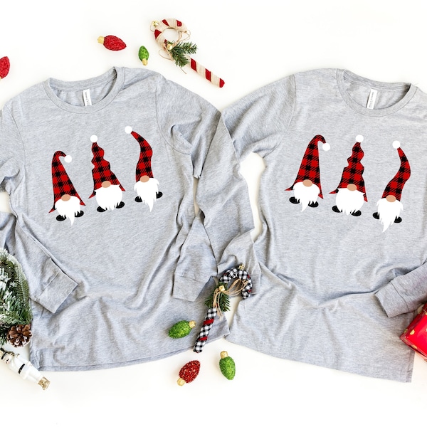 Christmas Gnomes Shirt, Buffalo Plaid Gnome, Gnome Funny Shirt, Christmas Gnome Tee, Christmas Pajama, Christmas Family Matching Shirt,