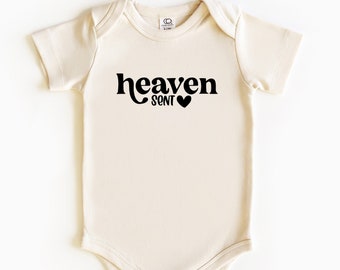 Heaven Sent Baby Bodysuit, Cute Shirt For Toddler and Youth, Newborn Baby Outfit, Baby Shower Gift, Toddler Gift, Rainbow Baby One-piece