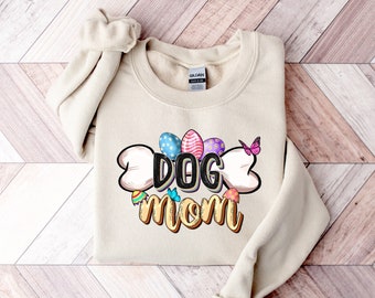 Dog Mom Easter Sweatshirt, Dog Mama Shirts, Animal Lover Sweater, Dog Mom Shirt for Women, Fur Mama Tee,  Dog Mom Gifts,Paw Print Pocket Tee
