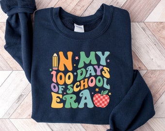 Chemise 100 jours d'école, sweat-shirt enseignant 100 jours, 100 jours d'école heureux, chemise célébration 100 jours, cadeau enseignant