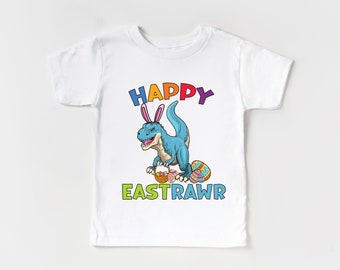 Happy Eastrawr Dinosaur Easter Kids Tee, Cute Easter Celebration Gift, Easter Day, Easter Bunny Tee, T-Rex TShirt, Kids Easter Shirt