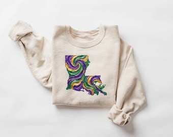 Mardi Gras Sweatshirt, Mardi Gras Louisiana State Shirt, Mardi Gras Gift, Mardi Gras Festival Shirt, Mardi Gras Party Shirt
