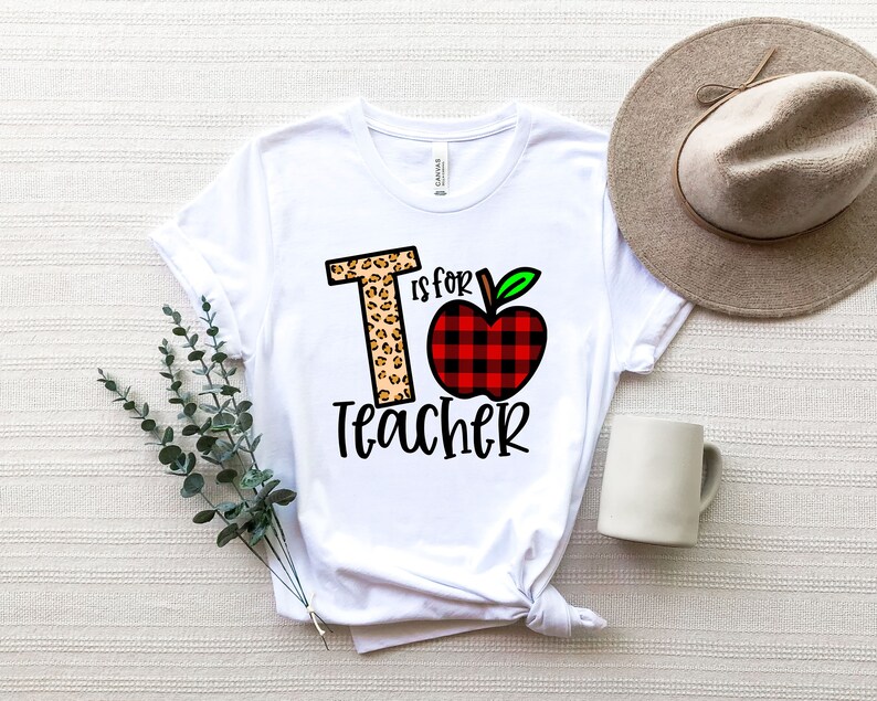 T is for Teacher Sweatshirt, Teacher Motivational Shirt, Back to School, Gift for Teacher, Cute Teacher Shirt, Teacher Appreciation image 3