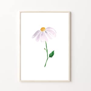 Simple Daisy Watercolor, Instant Digital Download, Printable