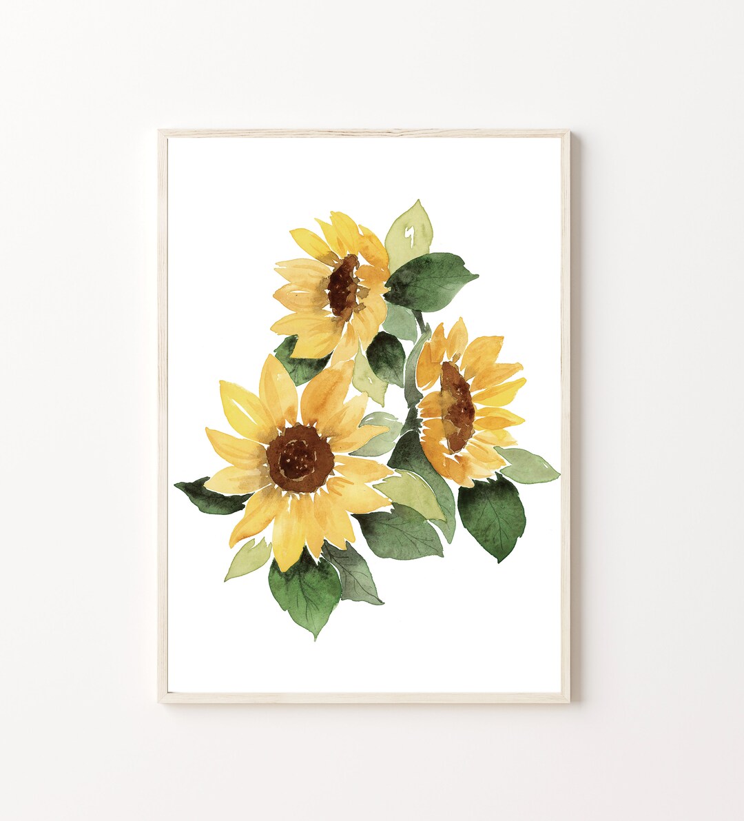 Sunflower Watercolor Print, Summer Floral Wall Art (digital Download ...