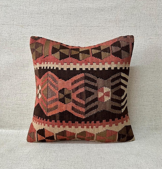Kelim Kissen, 16x16 Kelim Kissenbezug, Kelim Kissenbezug, Kelimkissenbezug, Kelimkissenbezug, Kelimkissenbezug,Kissenbezug,Kissenbezug P316