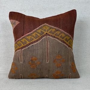 Decorative Throw Pillow,Turkish Kilim Pillow,Antique Pillow,20x20 Pillow Case,Boho Pillow,Cushion Cover, Turkey Pillow, Couch Pillow P1313