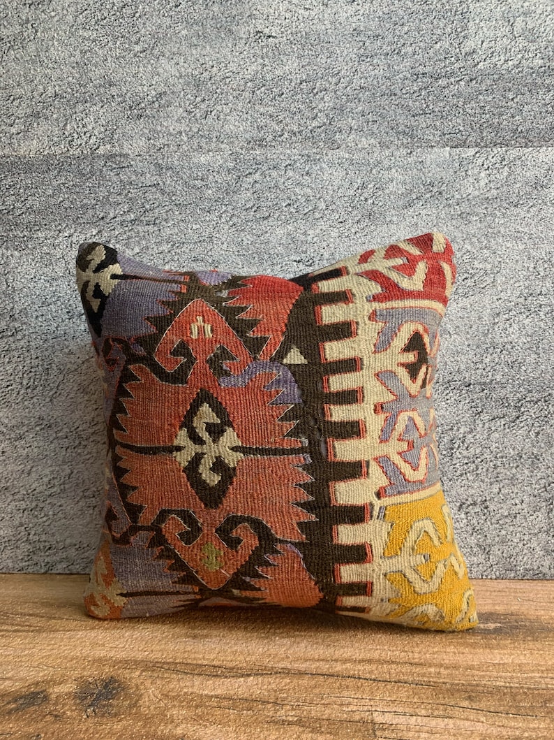 Ethnic Kilim Pillow,16x16 Kilim Pillow,Kilim Pillow Cover,Kilim Pillows,Kilim Cushion No:0283