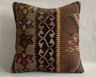 Anatolian Handwoven Kilim Pillow,Kilim  Cushion, Kilim Pillow Cover, Tribal Pillow, Ethnic Kilim Pillow,Kilim Cushion Cover,Pillow P654