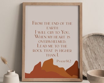 Psalm 61:2 Printable, Trendy Christian Wall Art (Digital Download)