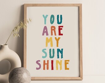 You are my sunshine, Sunshine print, Ukraine digital, Nursery wall art, Ukrainian artists, Digital print, Trendy printable wall art