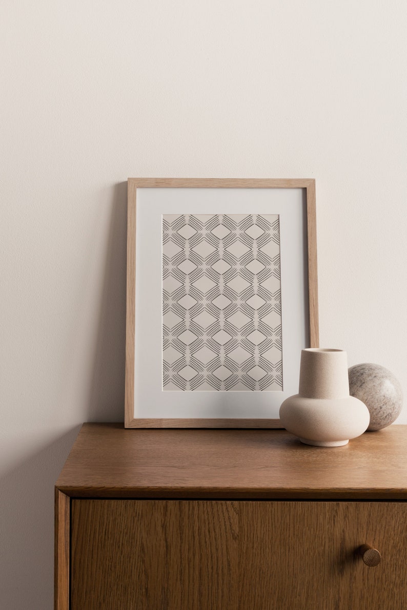 Geometric Black and White Art Print, Minimalist Line Art (digital Print ...