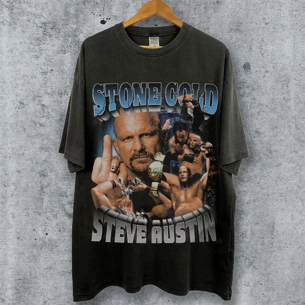Limited Stone Cold 90s Vintage Oversized T-Shirt - Steve Austin Professional Wrestler 90s Booteg Style Vintage TShirt For Man And Women