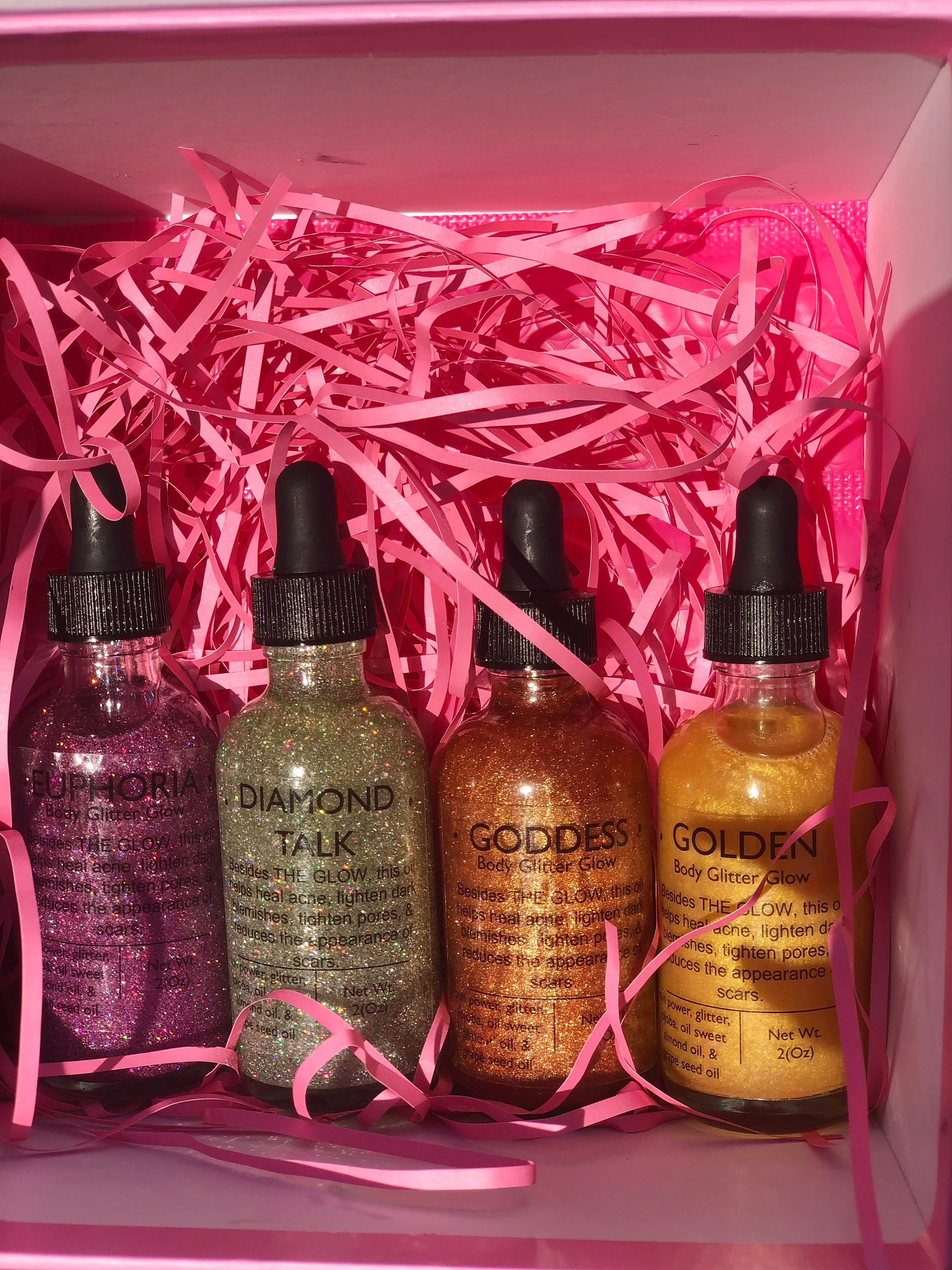 Body Glitter Oil Bundle Body Glitter Set Glitter Oil Set Etsy UK