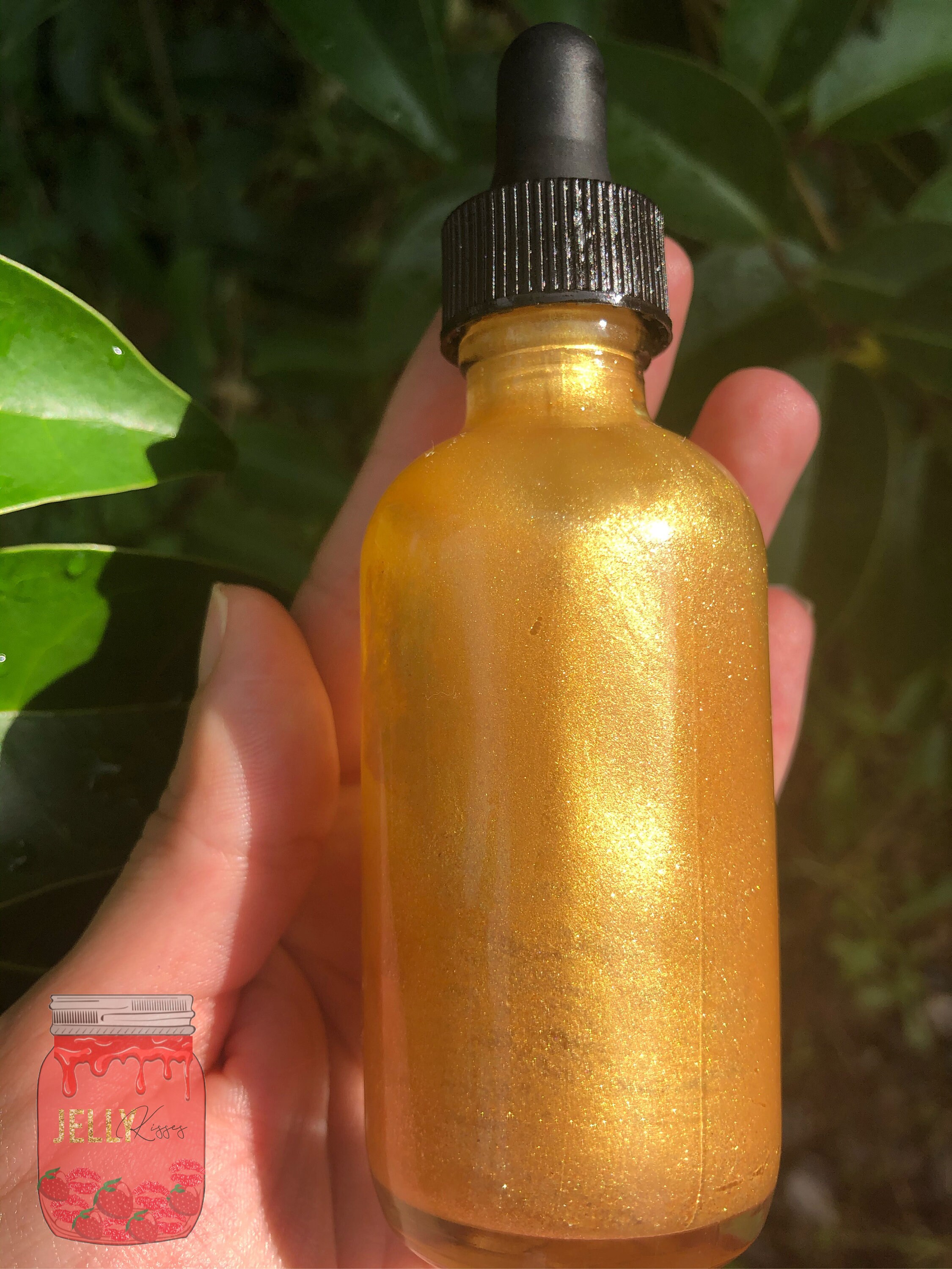 Body glitter oil body shimmer oil vegan body oil Golden Etsy