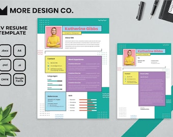 Resume Template Word, CV Template, Cover Letter, Teacher Resume Template, Professional and Creative Resume, Nurse Resume, Instant Download
