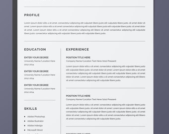 Resume Template Word, CV Template, Cover Letter, Teacher Resume Template, Professional and Creative Resume, Nurse Resume, Instant Download